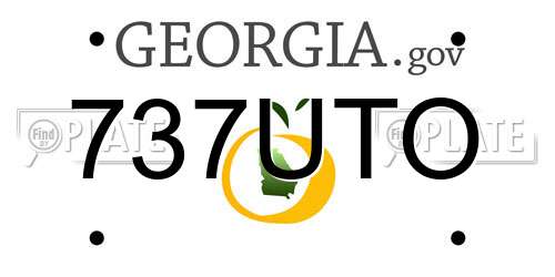 737UTO Georgia License Plate