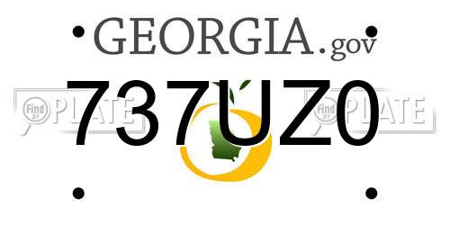 737UZ0 Georgia License Plate