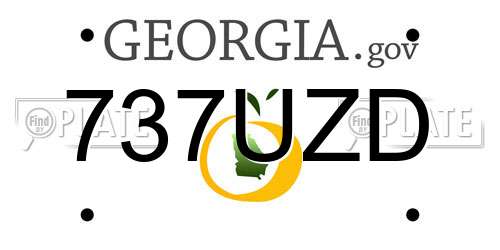 737UZD Georgia License Plate