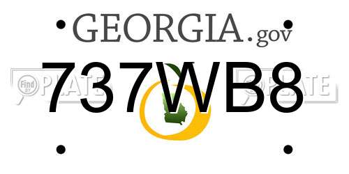 737WB8 Georgia License Plate