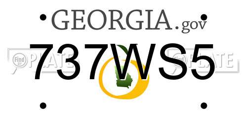 737WS5 Georgia License Plate