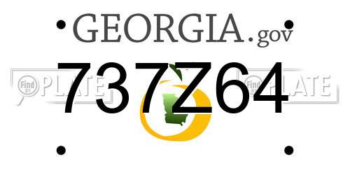 737Z64 Georgia License Plate