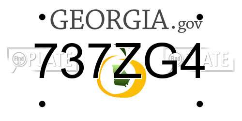 737ZG4 Georgia License Plate