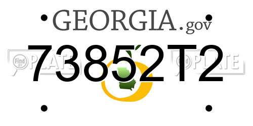 73852T2 Georgia License Plate