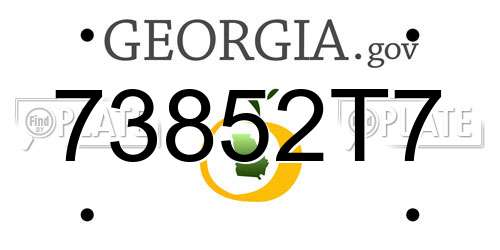 73852T7 Georgia License Plate