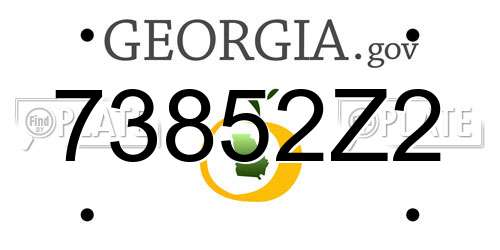 73852Z2 Georgia License Plate