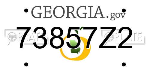 73857Z2 Georgia License Plate