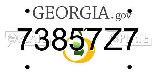 73857Z7 Georgia License Plate