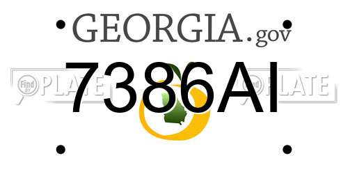 7386AI Georgia License Plate