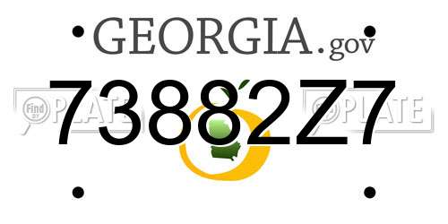 73882Z7 Georgia License Plate