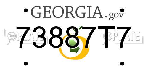 73887T7 Georgia License Plate