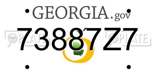 73887Z7 Georgia License Plate
