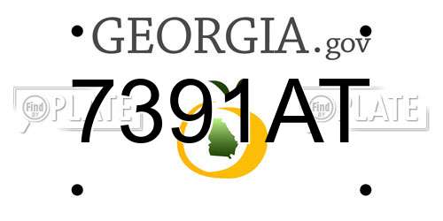 7391AT Georgia License Plate