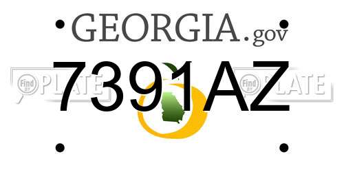 7391AZ Georgia License Plate