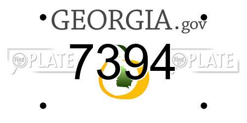 7394 Georgia License Plate