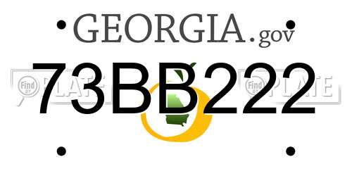 73BB222 Georgia License Plate