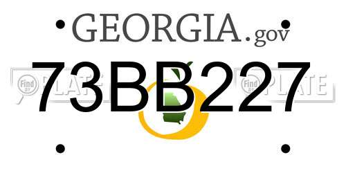 73BB227 Georgia License Plate