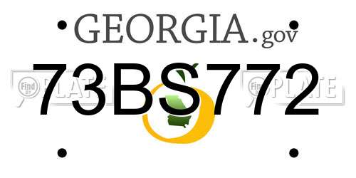 73BS772 Georgia License Plate