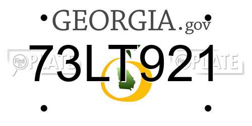 73LT921 Georgia License Plate