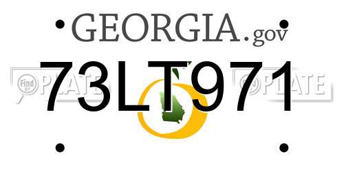 73LT971 Georgia License Plate