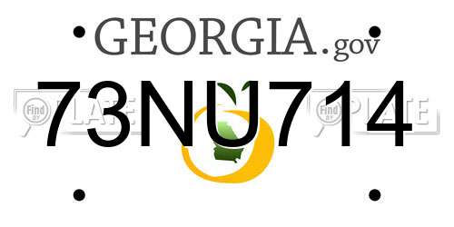 73NU714 Georgia License Plate