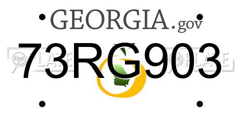 73RG903 Georgia License Plate