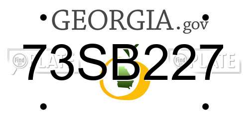 73SB227 Georgia License Plate