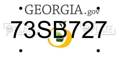 73SB727 Georgia License Plate