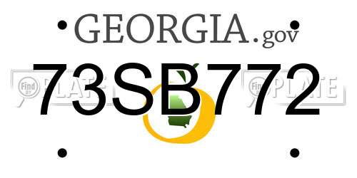 73SB772 Georgia License Plate