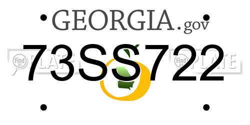 73SS722 Georgia License Plate