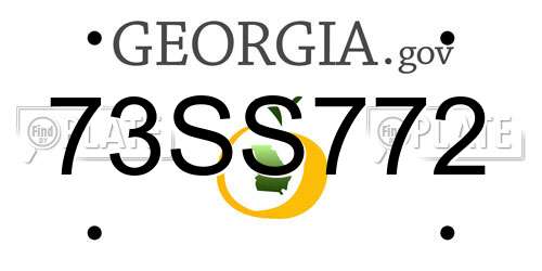 73SS772 Georgia License Plate