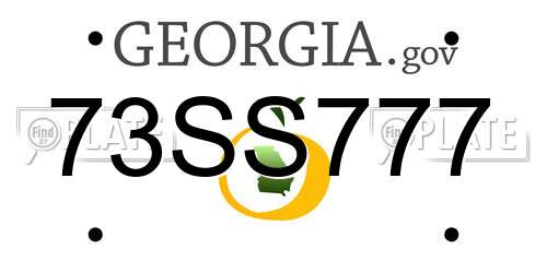 73SS777 Georgia License Plate