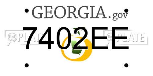 7402EE Georgia License Plate