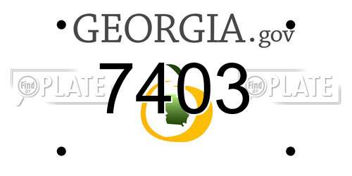7403 Georgia License Plate
