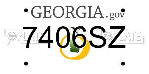 7406SZ Georgia License Plate
