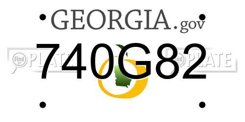 740G82 Georgia License Plate