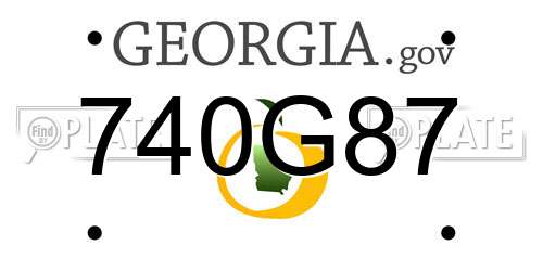 740G87 Georgia License Plate