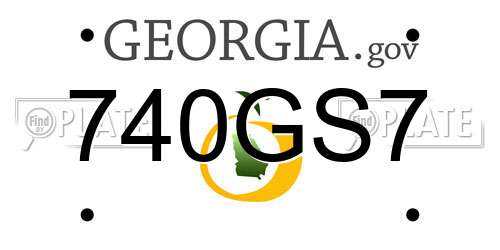 740GS7 Georgia License Plate