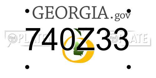 740Z33 Georgia License Plate