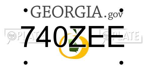740ZEE Georgia License Plate
