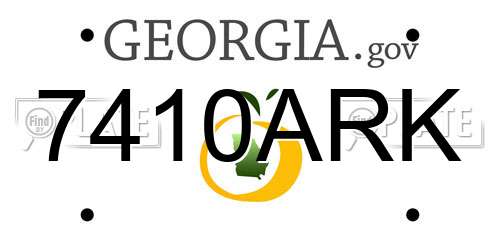 7410ARK Georgia License Plate