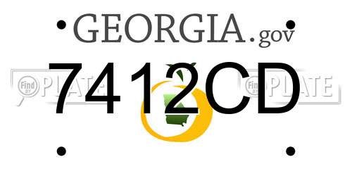7412CD Georgia License Plate