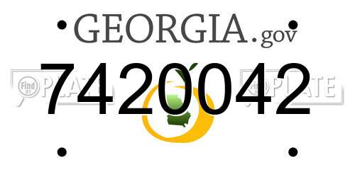 7420042 Georgia License Plate