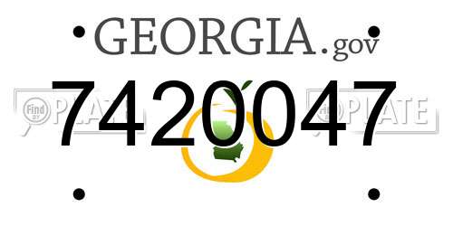 7420047 Georgia License Plate