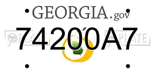 74200A7 Georgia License Plate