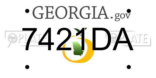 7421DA Georgia License Plate