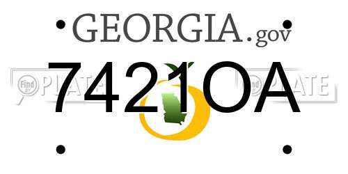 7421OA Georgia License Plate