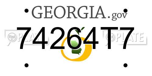 74264T7 Georgia License Plate