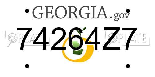 74264Z7 Georgia License Plate