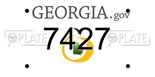 7427 Georgia License Plate